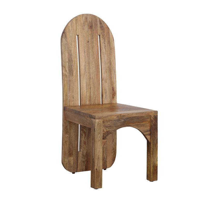 Gerlac 18'' H Solid Wood Side Chair, Medium Stained Wood