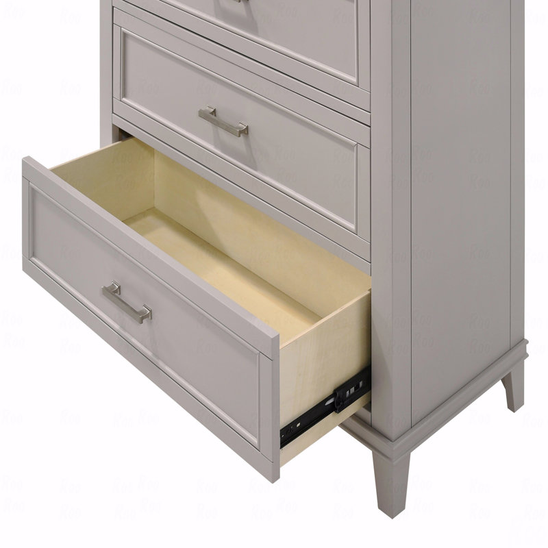 Commode 5 tiroirs, Gris