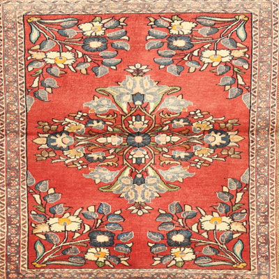 Tapis beige/vert/rouge traditionnel Travell