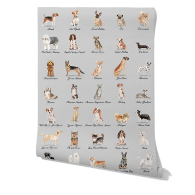 Dogs Wallpaper Grey Background