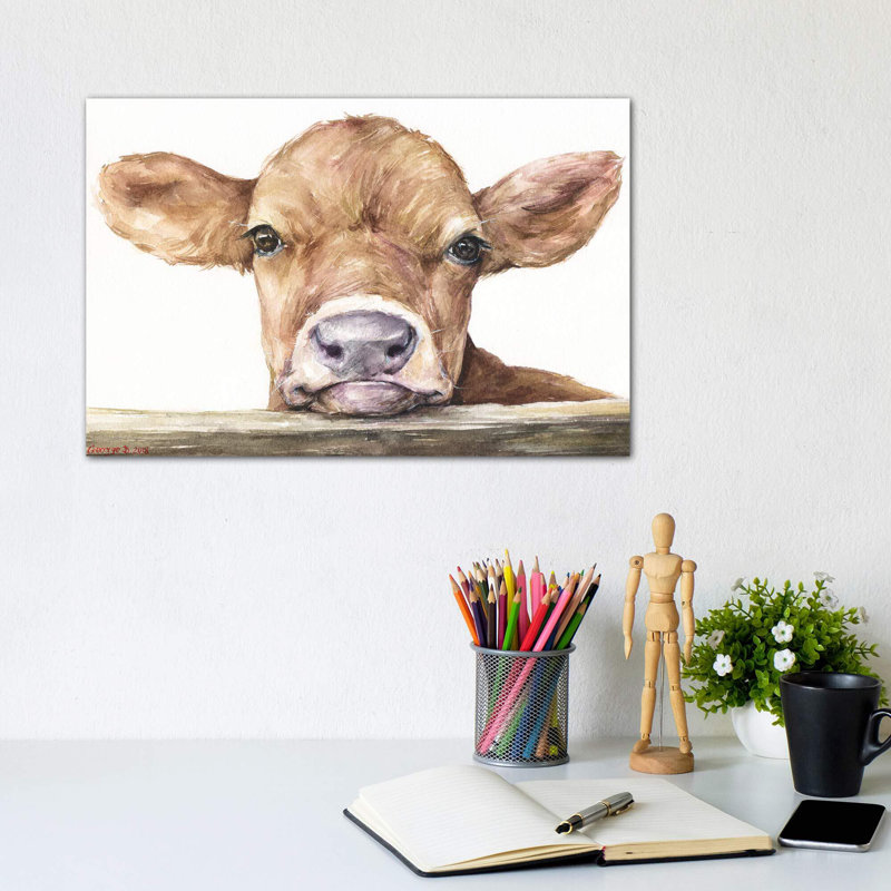« Calf » par George Dyachenko, reproduction d’art encadrée, H 26 po x l 18 po x P 1,5 po, Toile tendue