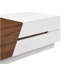 Table basse à plateau coulissant moderne avec rangement en noyer et blanc Modern