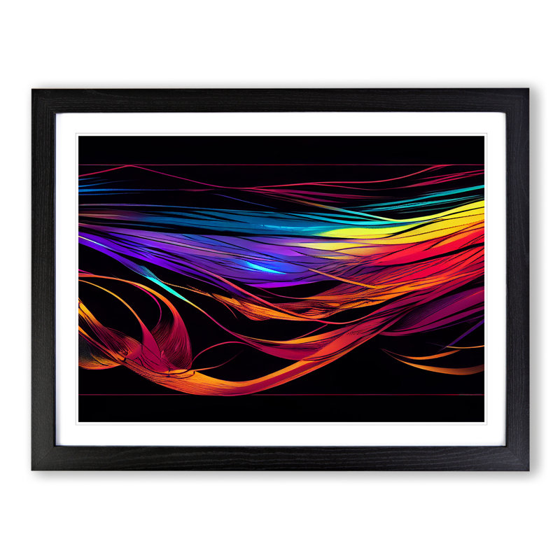 Hopeful Abstract - Single Picture Frame Print, 46cm H x 64cm W x 2cm D, Black