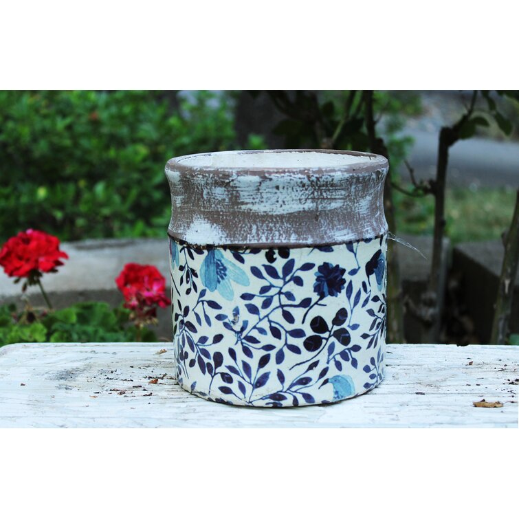 Blue & White Ceramic Planter - Extra Large