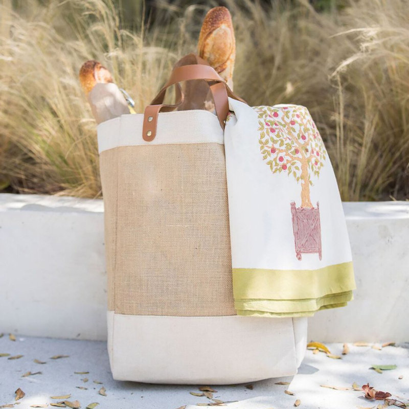 Burlap Natural Market Bag