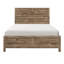 Structure de lit double pleine grandeur au fini pin vieilli, look moderne pour la chambre à coucher, tête de lit et rails inclus, sommier tapissier requis avec esthétique des lignes, rails-30177577