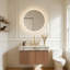 Meuble-lavabo de salle de bain, armoire de rangement en contreplaqué flottant avec tiroir et porte, plateau en pierre frittée gris clair et lavabo en céramique-306290666-306290675-306290677