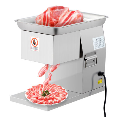 Trancheuse à viande automatique en cuivre pur 800 W, coupeur de viande électrique commercial avec lame en acier inoxydable détachable de 90 mm, épaisseur réglable jusqu'à 3 mm pour la maison, le restaurant et le magasin d'alimentation