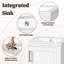 Ensemble de meuble-lavabo sur pied 16 po avec lavabo en céramique, ensemble de meuble-lavabo simple autoportant avec porte à fermeture douce et tablette réglable