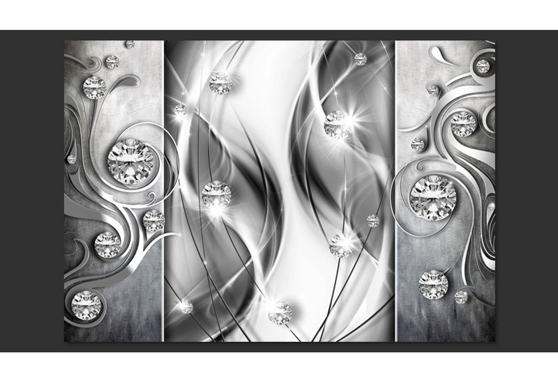 Diamonds in Silver 2.45m x 350cm Wallpaper