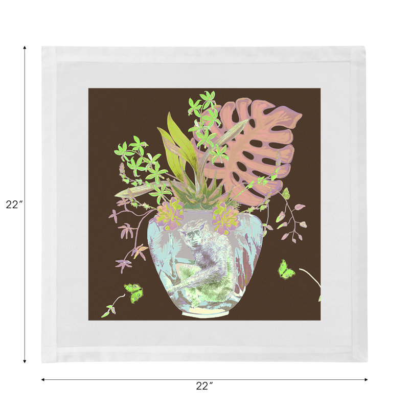 Cotton Blend Square Napkins, Chocolatte Lime