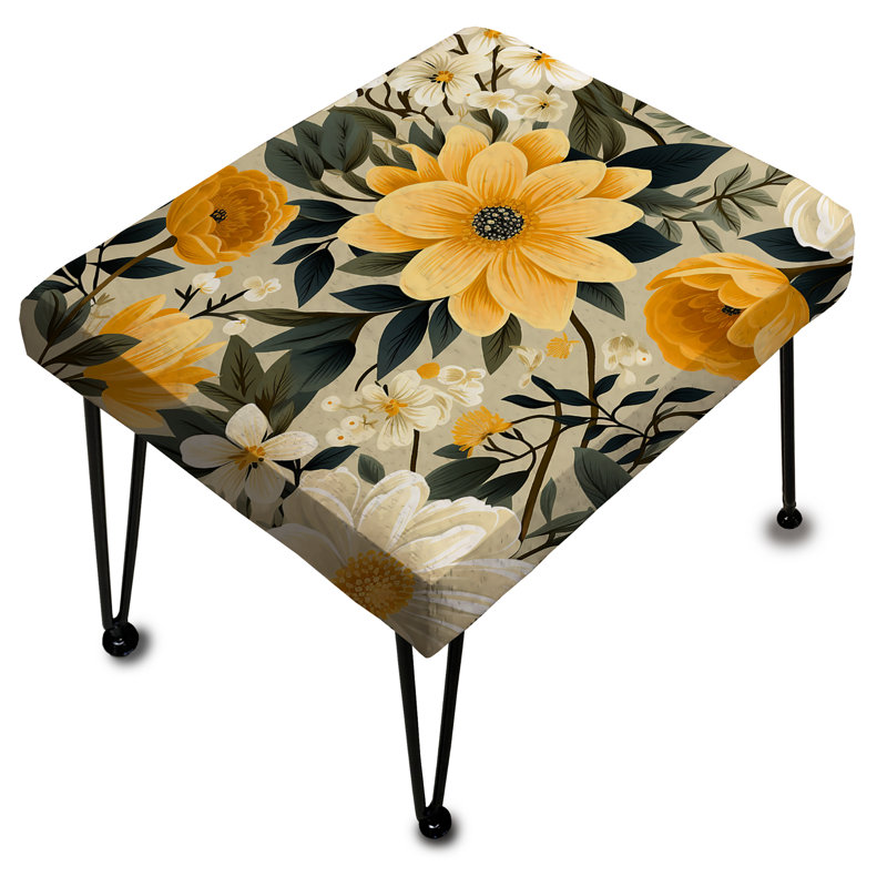 Motif botanique rétro avec renaissance florale - Repose-pieds rectangulaire botanique