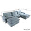 Canapé modulaire rembourré 5 pièces en tissu de lin avec repose-pieds 5 pièces-124608948-124608950