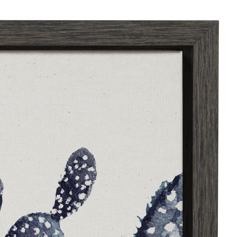 Impression sur toile encadrée de cactus bleus