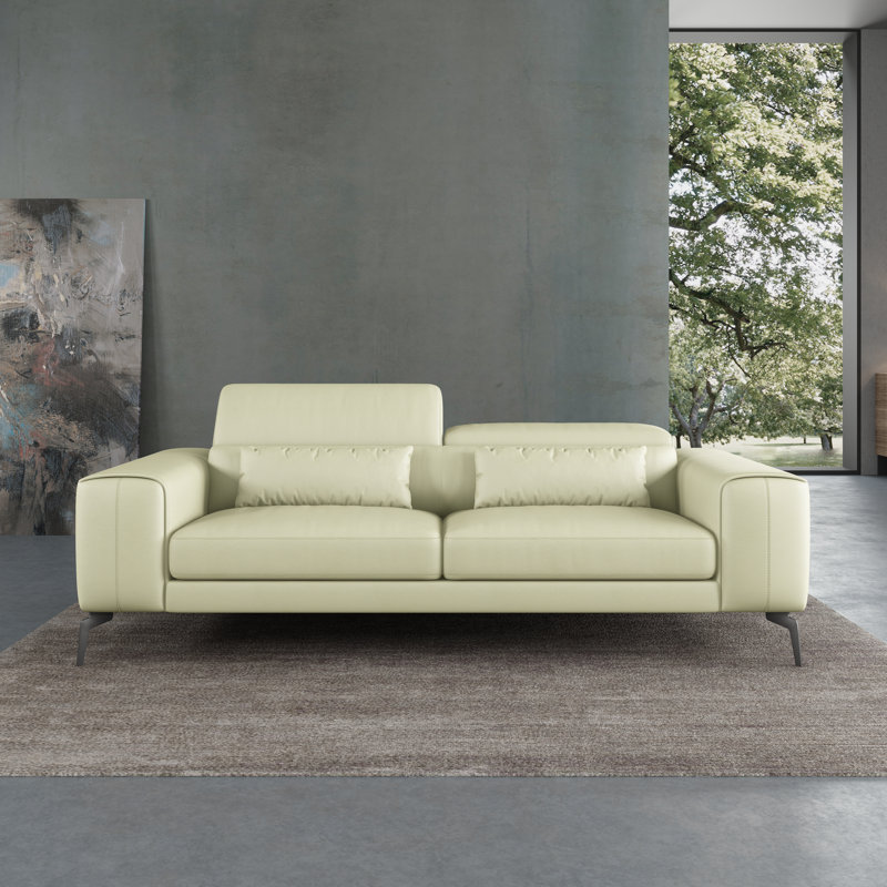 Cavour Sofa, White Genuine Leather