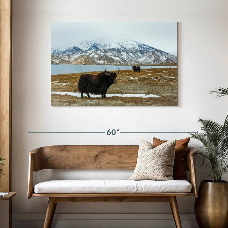 Yaks Near Muztagh Ata, 30" H x 45" W