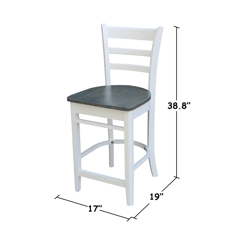 Clidy Counter Height Extendable Solid Wood Dining Set, 5, White/Heather Gray