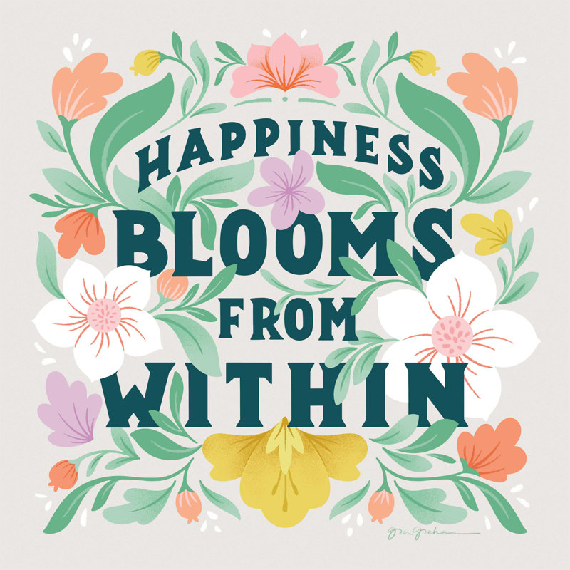 «Icsel Happiness Blooms II» par Gia Graham, reproduction sur toile tendue, H 12 po x l 12 po
