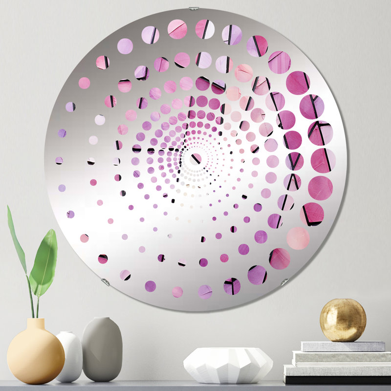 Sebastain - Miroir mural à spirale circulaire, 23,6 po x 23,6 po