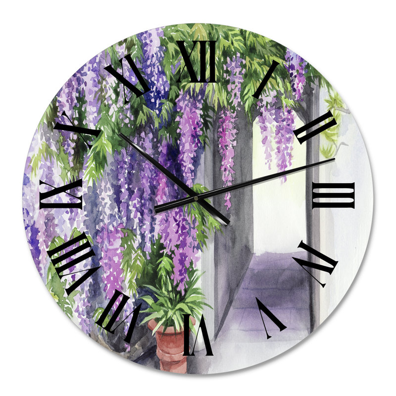 Wisteria Blossom - Horloge murale traditionnelle, Moyenne