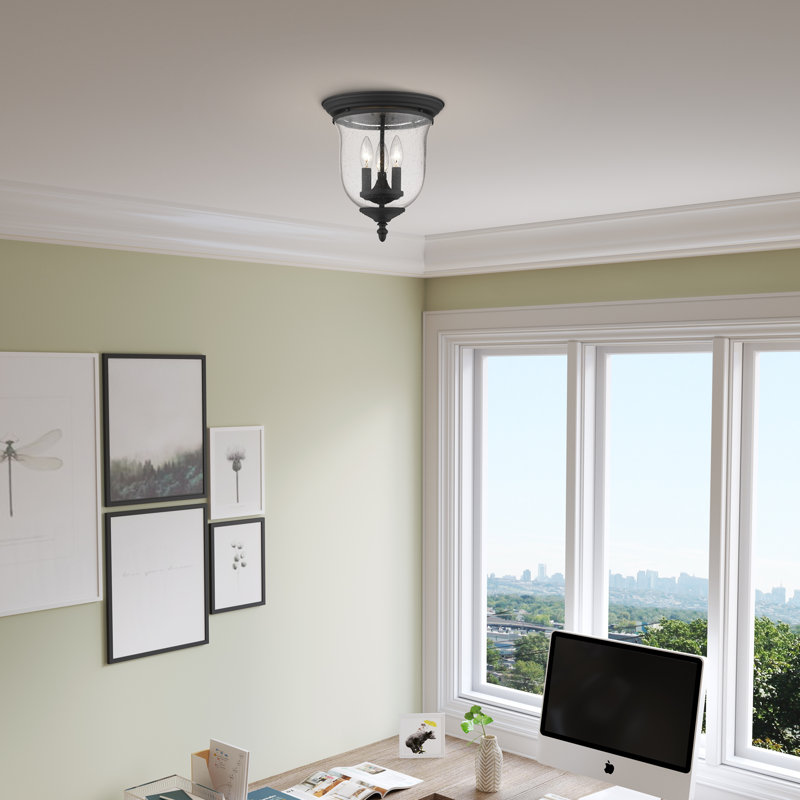Plafonnier encastré 3 lumières 11,5 po Aaven, Noir