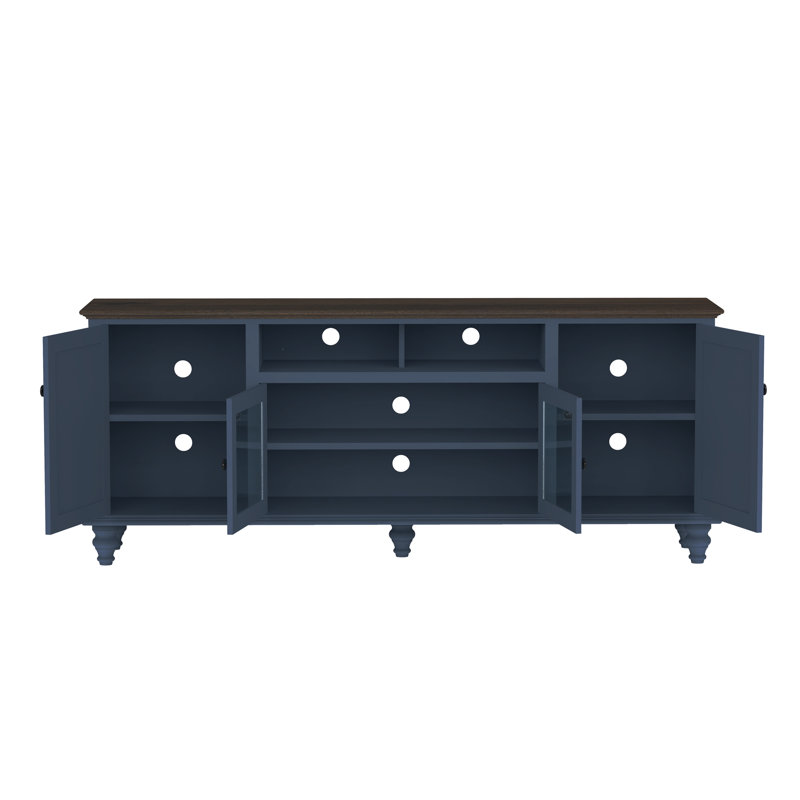 Meuble télé bleu pour téléviseur de 70 po ou moins, Bleu