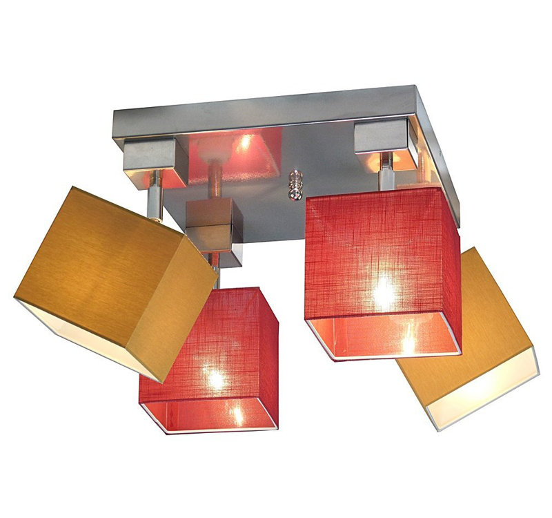 Partee Spotlight, Clear red/Honey, Matt brushed nickel