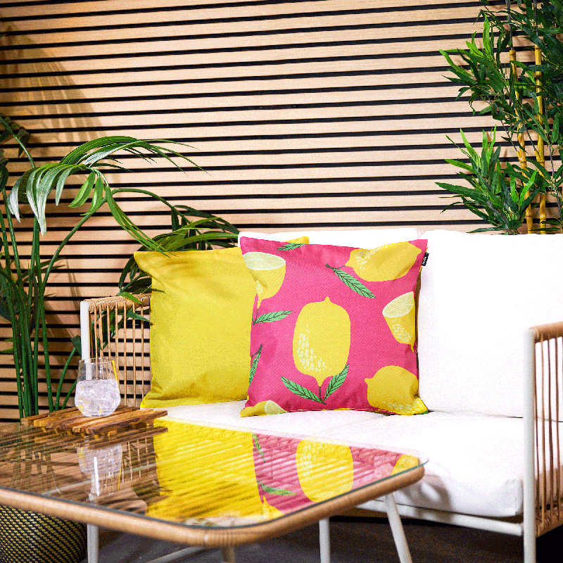 Fruit Indoor-Outdoor Cushions, Yellow