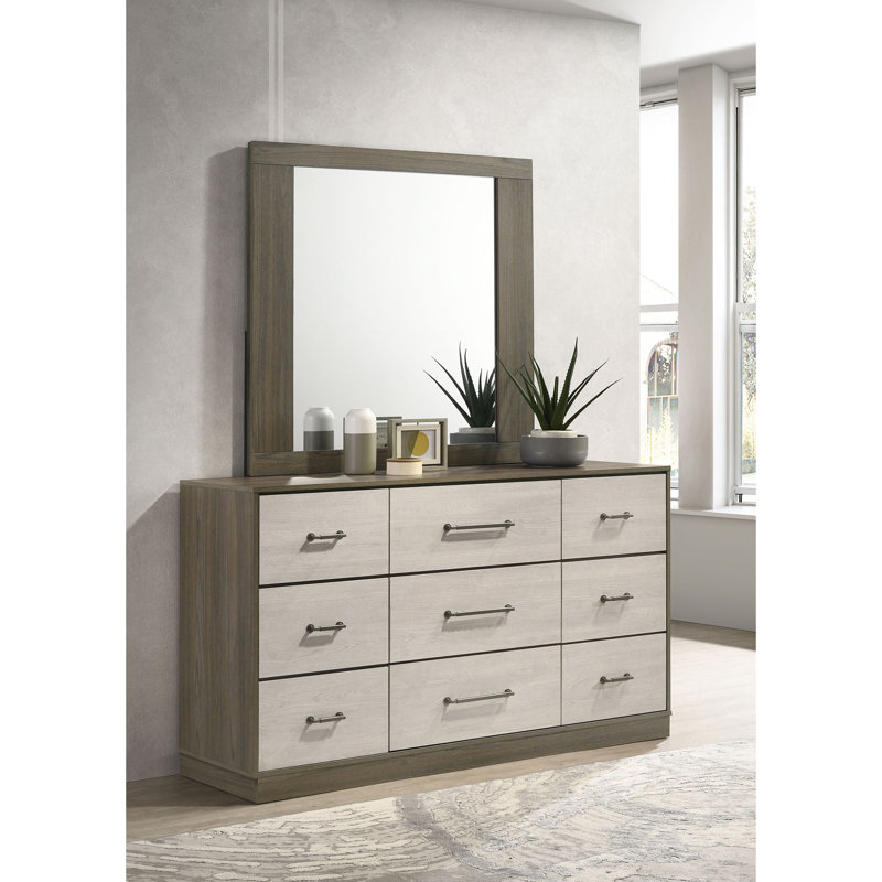Commode 9 tiroirs avec miroir Edmondson