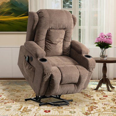 Latitude Run® Annettia 35.43" W Power Recliner, Liftable, Massage, Heater, Cup Holder