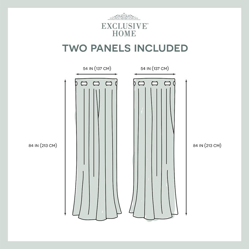 Semi Sheer Curtain Pair, 54" W x 84" L, Natural