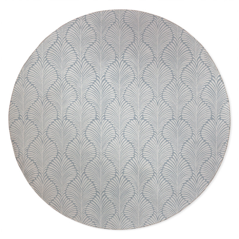 Elegant Palms Non-Slip Outdoor Rug, Round 5'