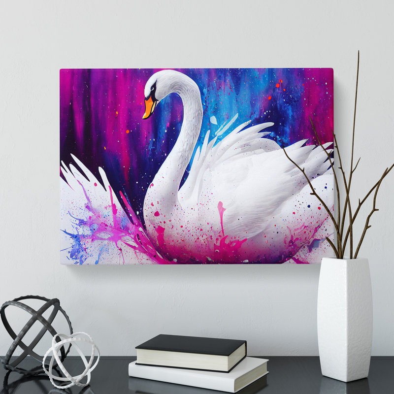 Swan Splash Vol.2 Abstract - Wrapped Canvas, 50cm H x 76cm W x 3cm D