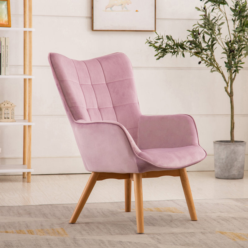 Kleiman Velvet Accent Chair, Pink
