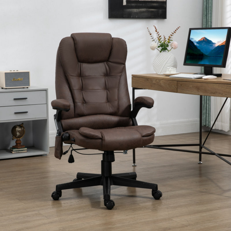 Mahlah Upholstered Swivel Recliner, Brown Polyester