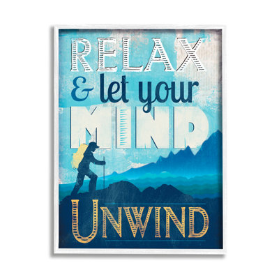 Stupell Industries Unwind Hiking Nature Framed Giclee Art Design By Judi Bagnato -  az-302_wfr_11x14