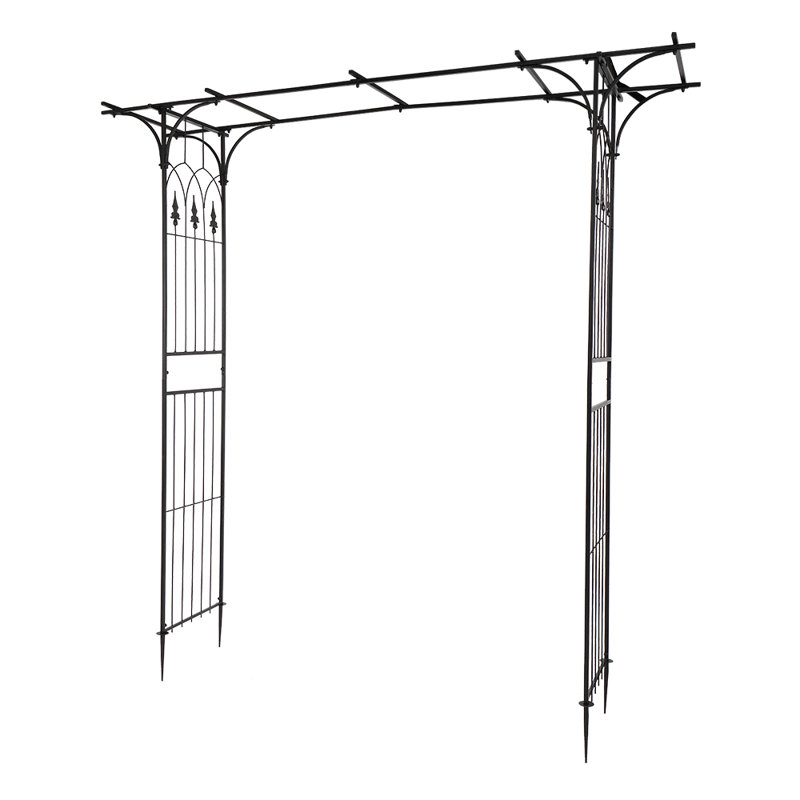 Tonnelle de jardin en fer l 59,8 po x H 85 po, Noir