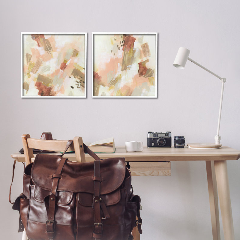  «Energetic Beige Palette», ensemble de 2 estampes numériques par June Erica Vess, H 17 po x l 17 po