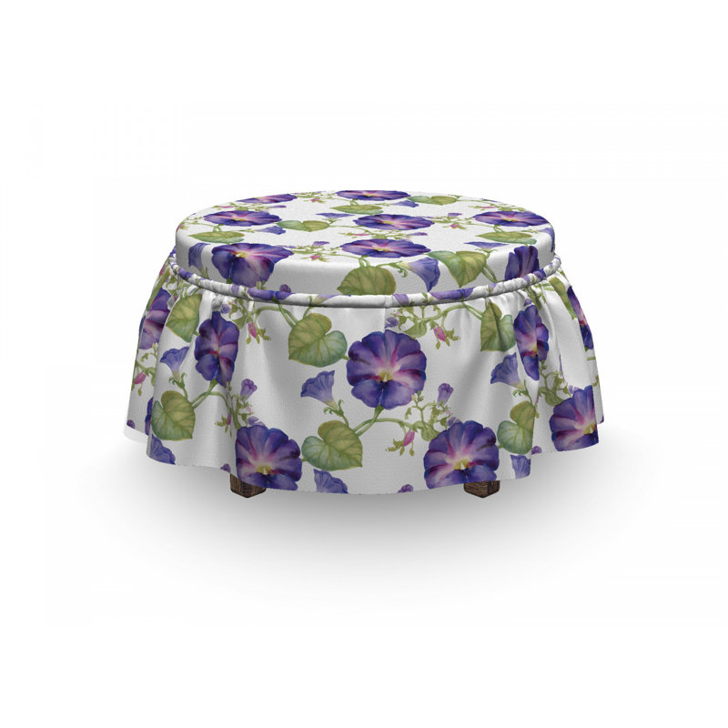 Housse pour repose-pieds mauve gramophone orchidées