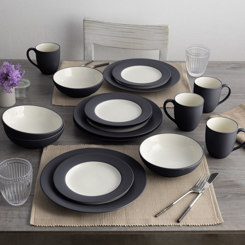 Assiettes à salade Noritake Colorwave, 8 1/4 po, Graphite / crème