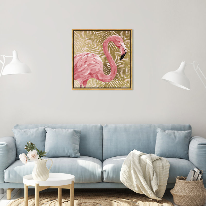 " Flamingo Profile Gold ", 24" H x 24" W x 1.5" D