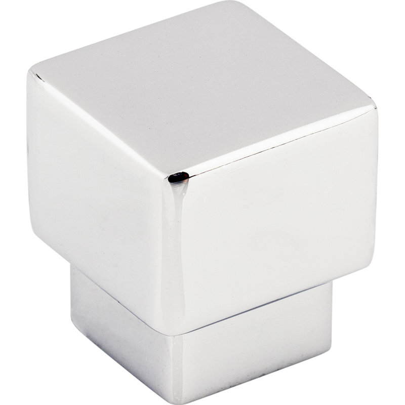 Tapered 1" Length Square Knob, Polished Chrome, 1" Knob Length