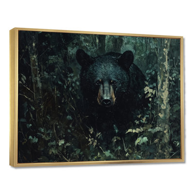 Ours noir, foyer dans la forêt II - ours, art mural