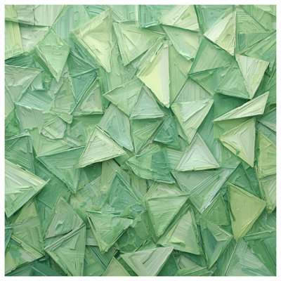 Tapisserie murale géométrique à motifs de triangles verts - Décoration murale triangles
