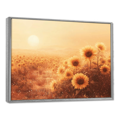 «Doralice Countryside Mirage Sunflowers Under The Sunrise - Sunflowers», reproduction d'art sur toile