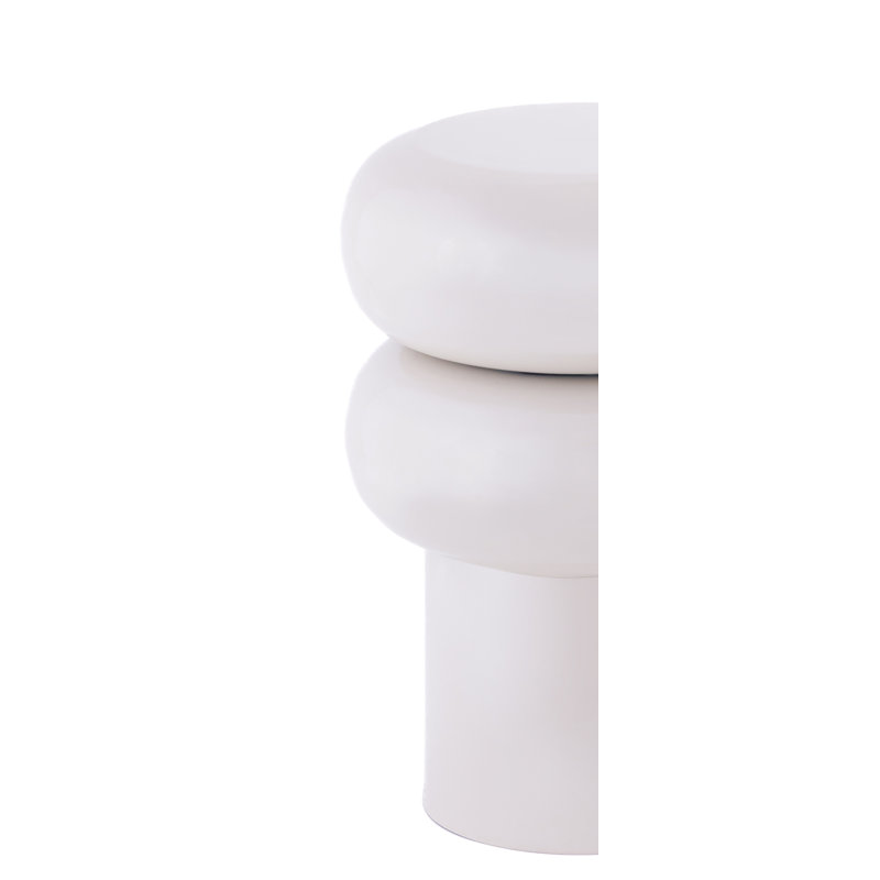 Tabouret en fer blanc brillant