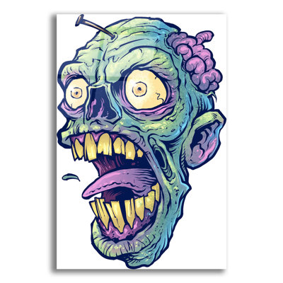 Tête de zombie à motif 03 sur plastique / acrylique par Flyland Designs Print
