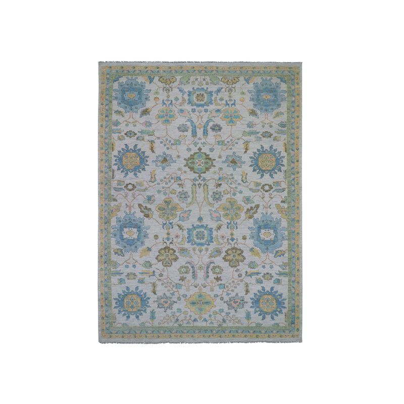 Tapis en laine noué à la main 10 pi 1 po x 14 pi Daisy Ivory
