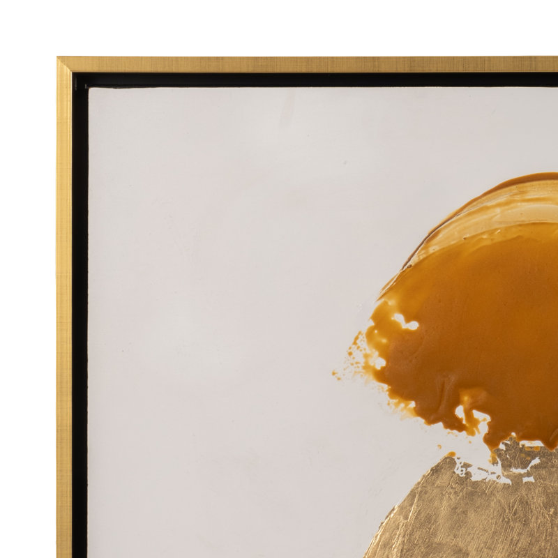 47X47 Hand Painted Gold Rocks, Gld/Wht
