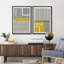«Mid-Century Boho Style Grey Polygon», 2 pièces-98554198-98554200